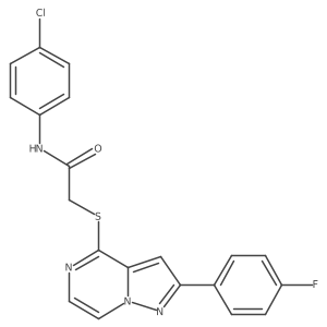 N-(4-chlorophenyl)-2-{[2-(4-fluorophenyl)pyrazolo[1,5-a]pyrazin-4-yl]sulfanyl}acetamide结构式