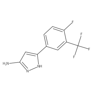 5-(4-fluoro-3-trifluoromethyl-phenyl)-2H-pyrazol-3-ylamine结构式
