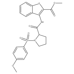Methyl 3-(1-((4-methoxyphenyl)sulfonyl)pyrrolidine-2-carboxamido)benzo[b]thiophene-2-carboxylate Structure