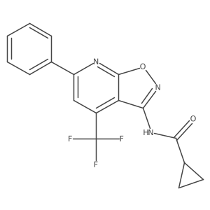 N-[6-phenyl-4-(trifluoromethyl)[1,2]oxazolo[5,4-b]pyridin-3-yl]cyclopropanecarboxamide Structure