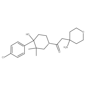 (S)-2-(4-Aminotetrahydro-2H-pyran-4-yl)-1-(4-(4-chlorophenyl)-4-hydroxy-3,3-dimethylpiperidin-1-yl)ethanone Structure