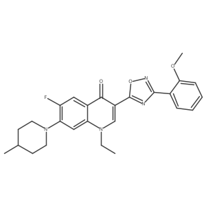 1-ethyl-6-fluoro-3-(3-(2-methoxyphenyl)-1,2,4-oxadiazol-5-yl)-7-(4-methylpiperidin-1-yl)quinolin-4(1H)-one Structure