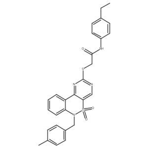 N-(4-ethylphenyl)-2-{[6-(4-methylbenzyl)-5,5-dioxido-6H-pyrimido[5,4-c][2,1]benzothiazin-2-yl]thio}acetamide结构式