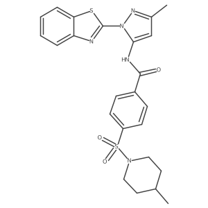 N-(1-(benzo[d]thiazol-2-yl)-3-methyl-1H-pyrazol-5-yl)-4-((4-methylpiperidin-1-yl)sulfonyl)benzamide Structure