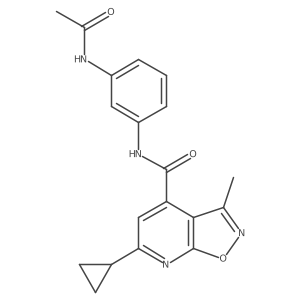 6-cyclopropyl-N-(3-acetamidophenyl)-3-methyl-[1,2]oxazolo[5,4-b]pyridine-4-carboxamide结构式