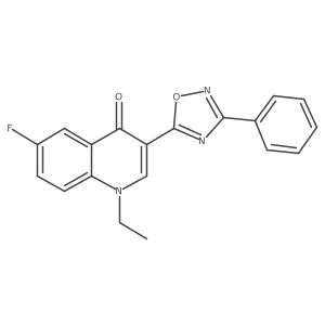 1-ethyl-6-fluoro-3-(3-phenyl-1,2,4-oxadiazol-5-yl)quinolin-4(1H)-one结构式