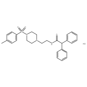 2,2-diphenyl-N-(2-(4-tosylpiperazin-1-yl)ethyl)acetamide hydrochloride结构式
