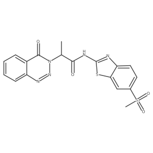N-(6-(methylsulfonyl)benzo[d]thiazol-2-yl)-2-(4-oxobenzo[d][1,2,3]triazin-3(4H)-yl)propanamide结构式