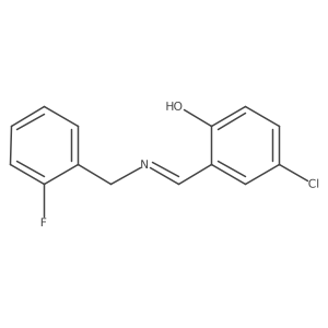 4-chloro-2-{(E)-[(2-fluorobenzyl)imino]methyl}phenol结构式