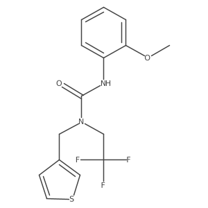 3-(2-Methoxyphenyl)-1-(thiophen-3-ylmethyl)-1-(2,2,2-trifluoroethyl)urea结构式