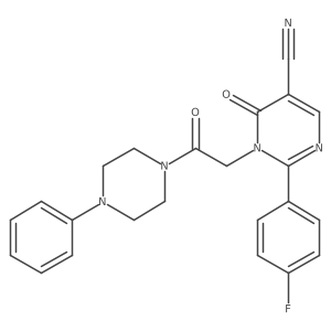 2-(4-Fluorophenyl)-6-oxo-1-(2-oxo-2-(4-phenylpiperazin-1-yl)ethyl)-1,6-dihydropyrimidine-5-carbonitrile结构式