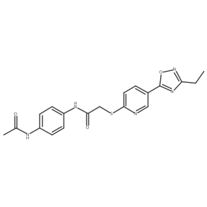 N-[4-(acetylamino)phenyl]-2-{[5-(3-ethyl-1,2,4-oxadiazol-5-yl)pyridin-2-yl]thio}acetamide Structure