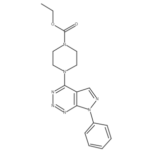 ethyl 4-(7-phenyl-7H-pyrazolo[3,4-d][1,2,3]triazin-4-yl)piperazine-1-carboxylate Structure
