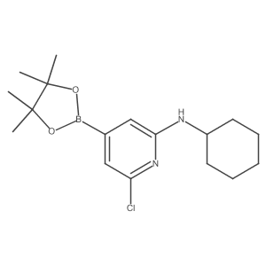 6-chloro-N-cyclohexyl-4-(4,4,5,5-tetramethyl-1,3,2-dioxaborolan-2-yl)pyridin-2-amine结构式