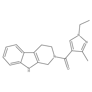 2-[(1-ethyl-3-methyl-1H-pyrazol-4-yl)carbonyl]-2,3,4,9-tetrahydro-1H-beta-carboline结构式