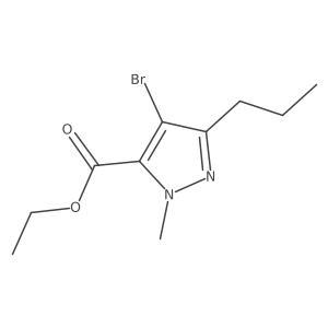 4-Bromo-1-methyl-3-propyl-1H-pyrazole-5-carboxylic acid ethyl ester结构式