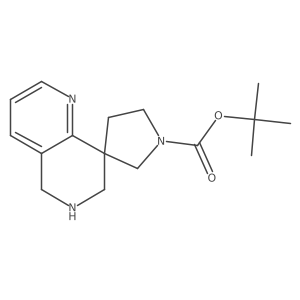 Spiro[1,6-naphthyridine-8(5H),3a(2)-pyrrolidine]-1a(2)-carboxylic acid, 6,7-dihydro-, 1,1-dimethylethyl ester Structure