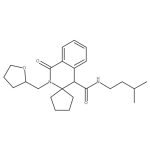 N-(3-methylbutyl)-1'-oxo-2'-(tetrahydrofuran-2-ylmethyl)-1',4'-dihydro-2'H-spiro[cyclopentane-1,3'-isoquinoline]-4'-carboxamide Structure