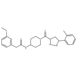 2-(3-methoxyphenyl)-N-[1-[5-(2-methylphenyl)pyrazolidine-3-carbonyl]piperidin-4-yl]acetamide结构式