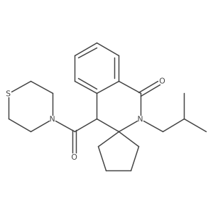 2'-(2-methylpropyl)-4'-(thiomorpholin-4-ylcarbonyl)-2'H-spiro[cyclopentane-1,3'-isoquinolin]-1'(4'H)-one Structure