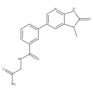 2-[(3-{1-methyl-2-oxo-1H,2H,3H-imidazo[4,5-b]pyridin-6-yl}phenyl)formamido]acetamide Structure