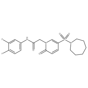 2-[5-(azepane-1-sulfonyl)-2-oxo-1,2-dihydropyridin-1-yl]-N-(3,4-difluorophenyl)acetamide Structure