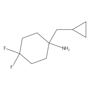 1-(Cyclopropylmethyl)-4,4-difluorocyclohexan-1-amine结构式