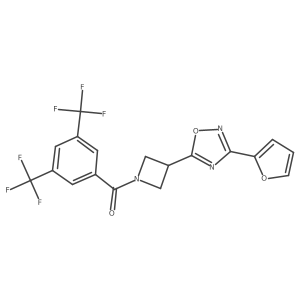 (3,5-Bis(trifluoromethyl)phenyl)(3-(3-(furan-2-yl)-1,2,4-oxadiazol-5-yl)azetidin-1-yl)methanone结构式