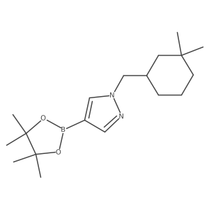 1-[(3,3-Dimethylcyclohexyl)methyl]-4-(4,4,5,5-tetramethyl-1,3,2-dioxaborolan-2-yl)pyrazole结构式