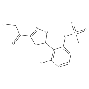 2-Chloro-1-[5-[2-chloro-6-[(methylsulfonyl)oxy]phenyl]-4,5-dihydro-3-isoxazolyl]ethanone结构式