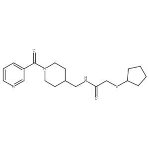 2-(cyclopentylthio)-N-((1-nicotinoylpiperidin-4-yl)methyl)acetamide Structure
