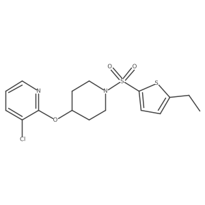 3-Chloro-2-((1-((5-ethylthiophen-2-yl)sulfonyl)piperidin-4-yl)oxy)pyridine结构式