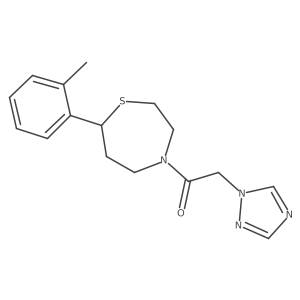 1-(7-(o-tolyl)-1,4-thiazepan-4-yl)-2-(1H-1,2,4-triazol-1-yl)ethanone结构式
