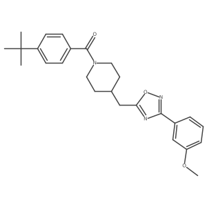 1-(4-Tert-butylbenzoyl)-4-{[3-(3-methoxyphenyl)-1,2,4-oxadiazol-5-yl]methyl}piperidine Structure