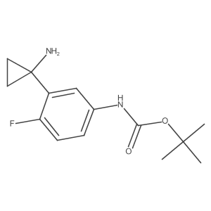 tert-butyl N-[3-(1-aminocyclopropyl)-4-fluorophenyl]carbamate结构式
