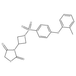 3-(1-((4-(o-Tolyloxy)phenyl)sulfonyl)azetidin-3-yl)thiazolidine-2,4-dione Structure
