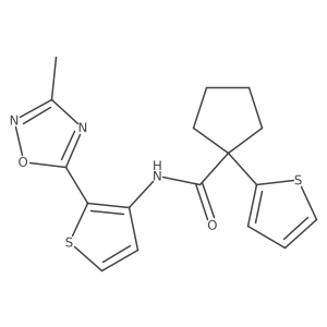 N-(2-(3-methyl-1,2,4-oxadiazol-5-yl)thiophen-3-yl)-1-(thiophen-2-yl)cyclopentanecarboxamide Structure