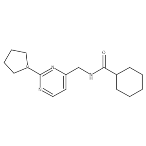 N-((2-(pyrrolidin-1-yl)pyrimidin-4-yl)methyl)cyclohexanecarboxamide结构式