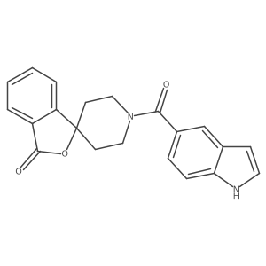 1'-(1H-indole-5-carbonyl)-3H-spiro[isobenzofuran-1,4'-piperidin]-3-one结构式