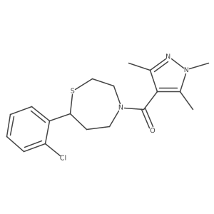 (7-(2-chlorophenyl)-1,4-thiazepan-4-yl)(1,3,5-trimethyl-1H-pyrazol-4-yl)methanone Structure