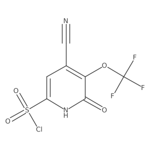 4-Cyano-6-hydroxy-5-(trifluoromethoxy)pyridine-2-sulfonyl chloride Structure