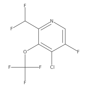 4-Chloro-2-(difluoromethyl)-5-fluoro-3-(trifluoromethoxy)pyridine结构式