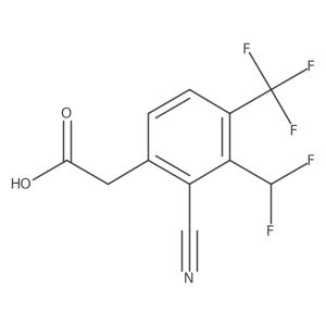 2-(2-Cyano-3-(difluoromethyl)-4-(trifluoromethyl)phenyl)acetic acid Structure