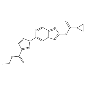 Ethyl 1-[2-[(cyclopropylcarbonyl)amino]imidazo[1,2-a]pyrazin-6-yl]-1H-pyrazole-3-carboxylate Structure