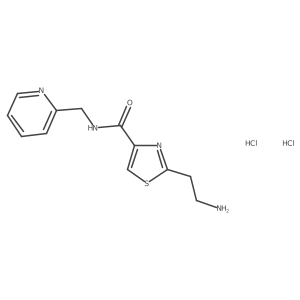 2-(2-aminoethyl)-N-(pyridin-2-ylmethyl)-1,3-thiazole-4-carboxamide;dihydrochloride结构式