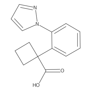 1-[2-(1H-pyrazol-1-yl)phenyl]cyclobutane-1-carboxylic acid结构式