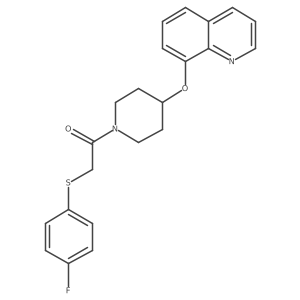 2-((4-Fluorophenyl)thio)-1-(4-(quinolin-8-yloxy)piperidin-1-yl)ethanone结构式