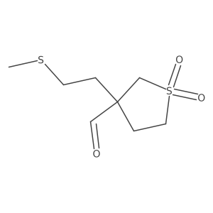 3-[2-(Methylsulfanyl)ethyl]-1,1-dioxo-1lambda6-thiolane-3-carbaldehyde结构式