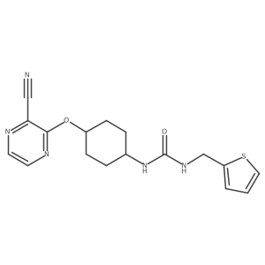 1-((1r,4r)-4-((3-Cyanopyrazin-2-yl)oxy)cyclohexyl)-3-(thiophen-2-ylmethyl)urea结构式