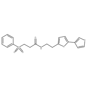 N-(2-(5-(furan-3-yl)thiophen-2-yl)ethyl)-3-(phenylsulfonyl)propanamide结构式